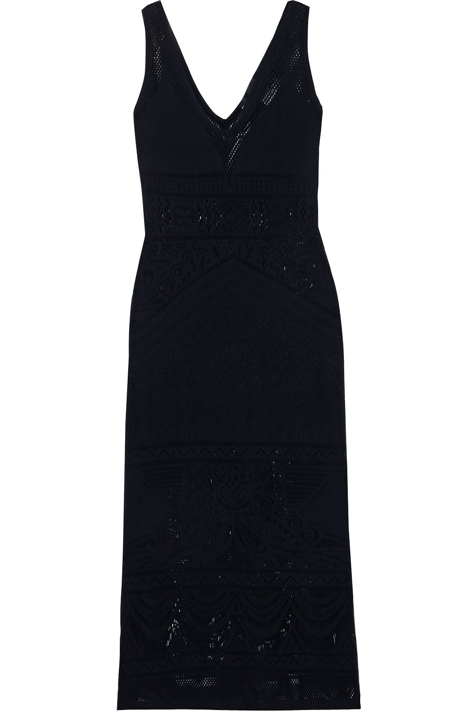 Jets Australia By Jessika Allen Woman Intrigue Laser-cut Stretch-knit Midi Dress Black Size L