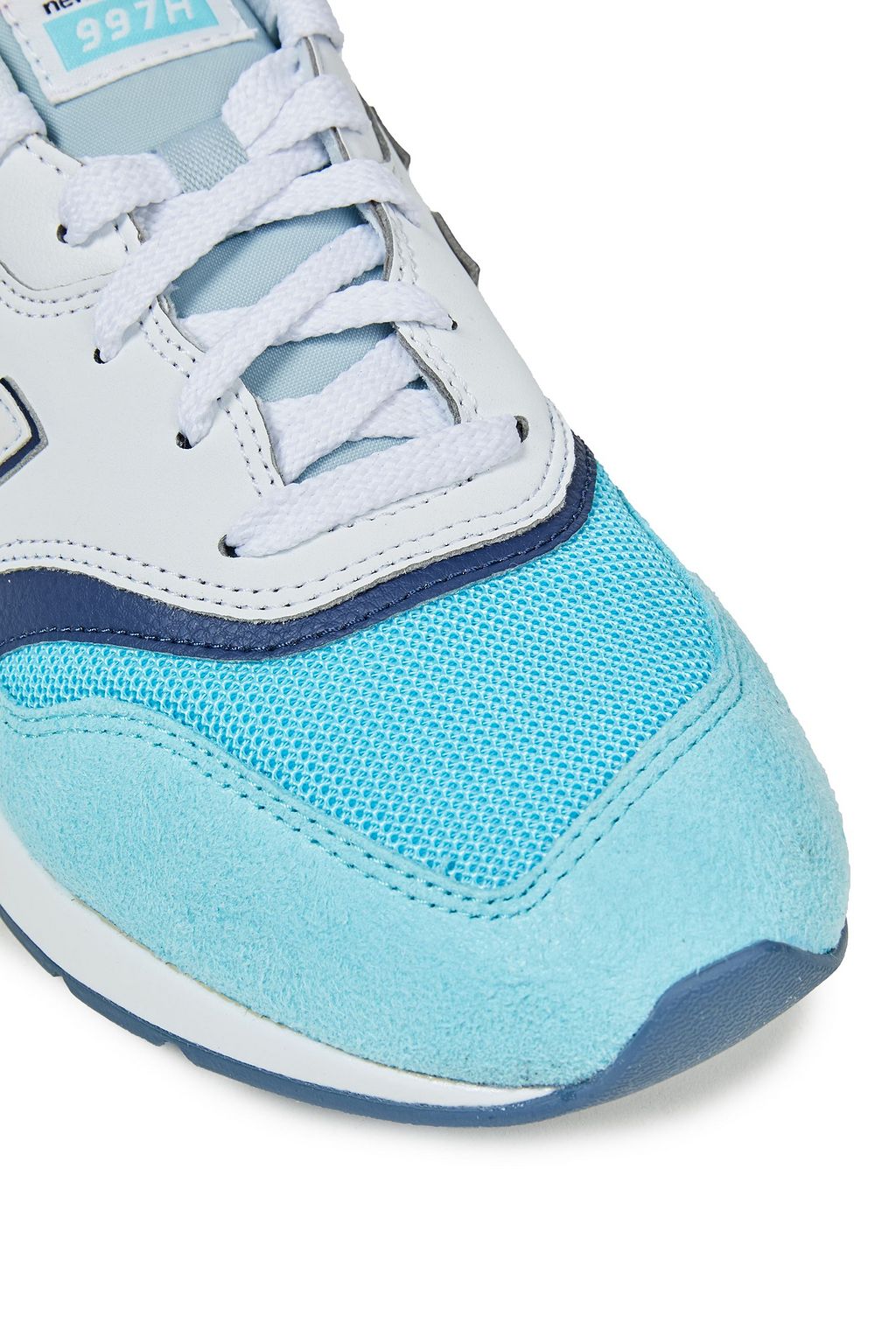 NEW BALANCE Mesh-trimmed suede and leather sneakers