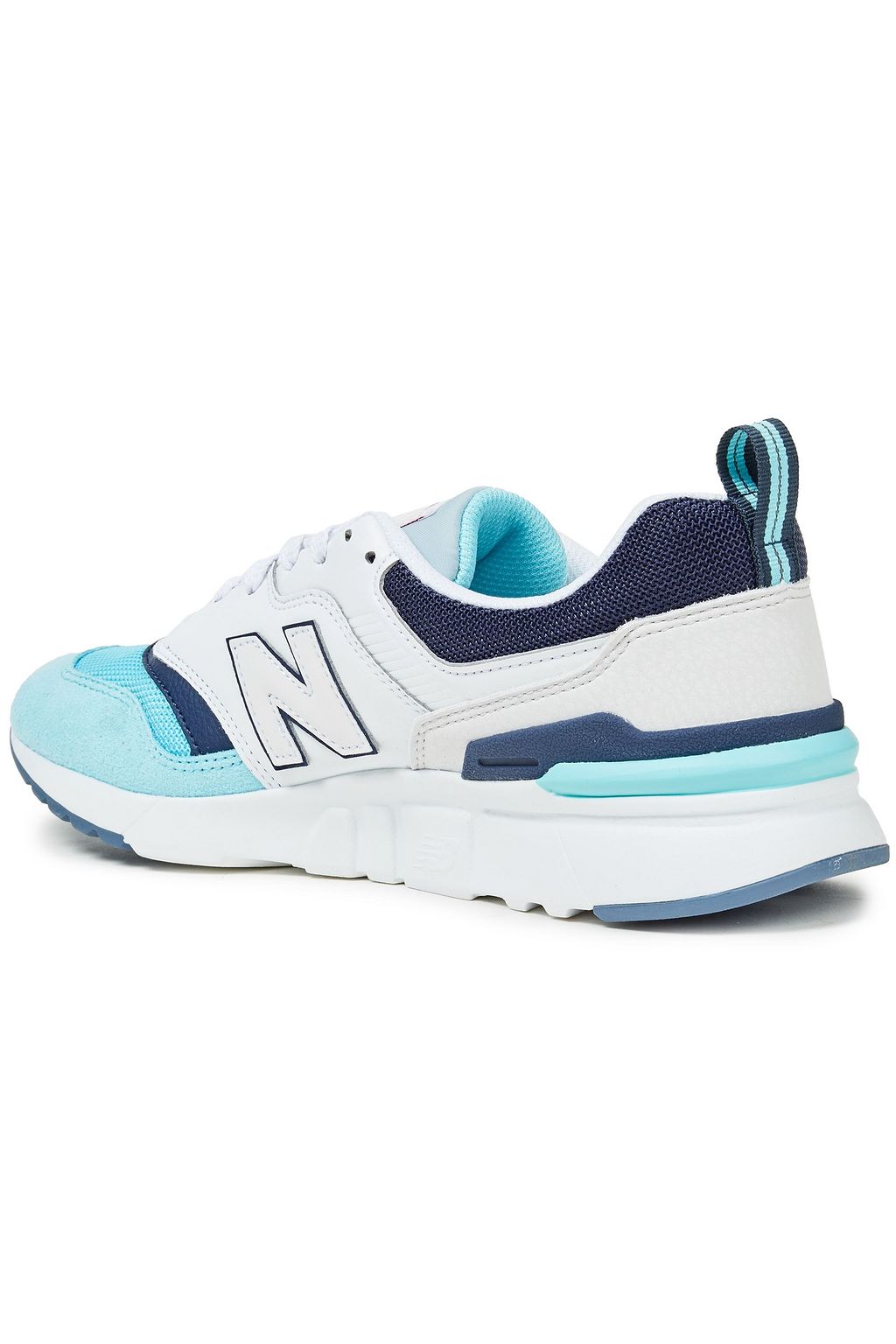 NEW BALANCE Mesh-trimmed suede and leather sneakers