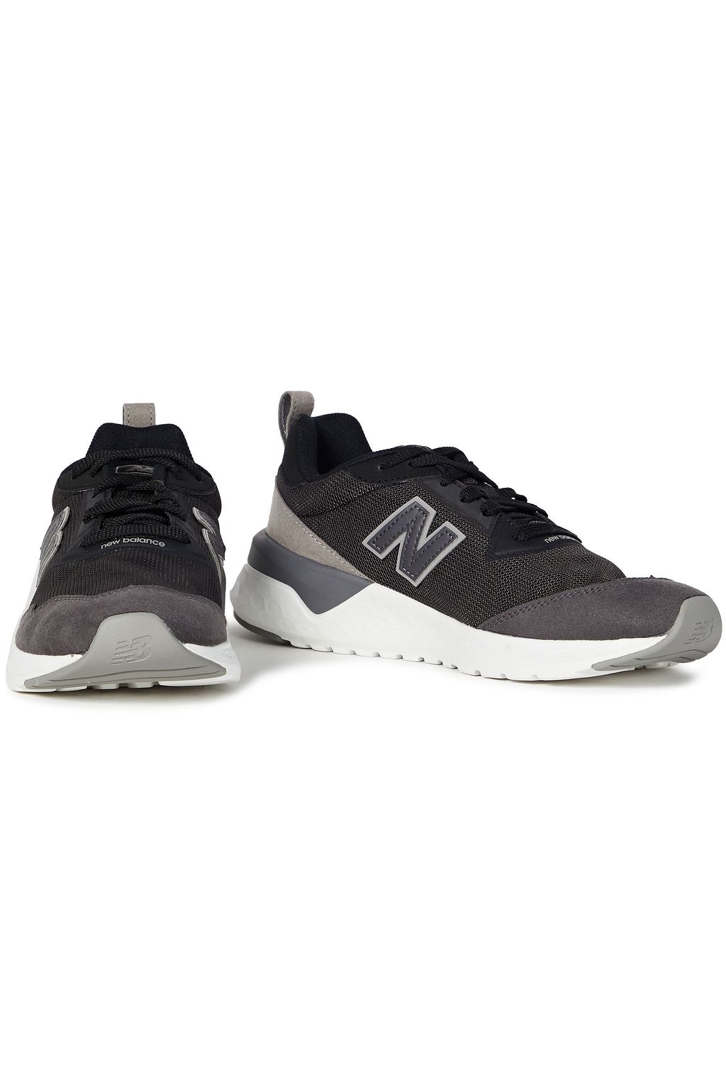 NEW BALANCE Faux suede-trimmed mesh sneakers