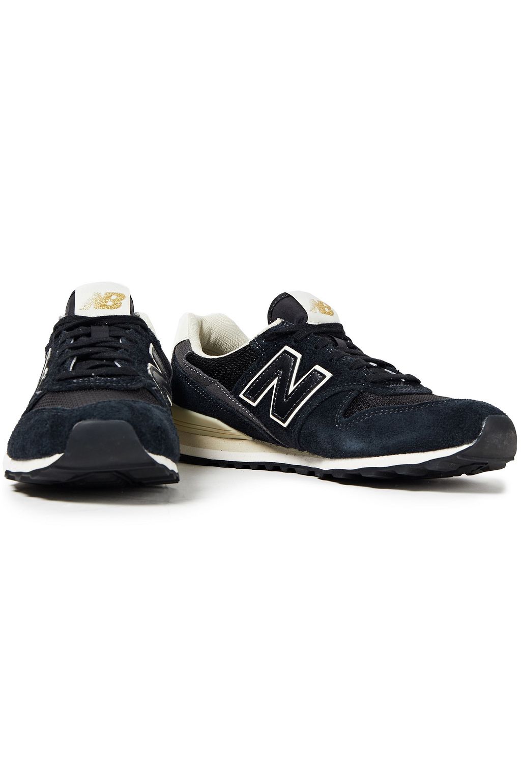 NEW BALANCE Leather-trimmed suede and mesh sneakers