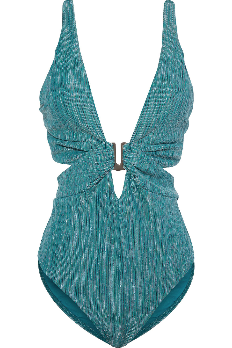 Jets Australia By Jessika Allen Woman Embellished Cut-out Crochet-knit Swimsuit Teal Size 14