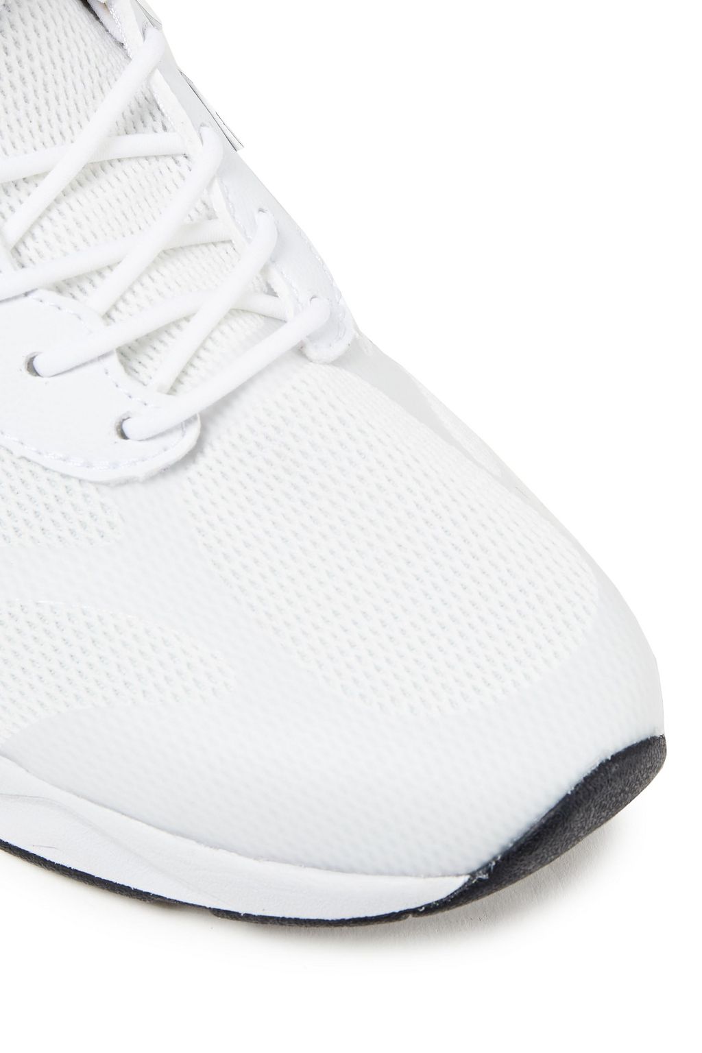 NEW BALANCE Mesh-trimmed coated pebbled and smooth-leather sneakers