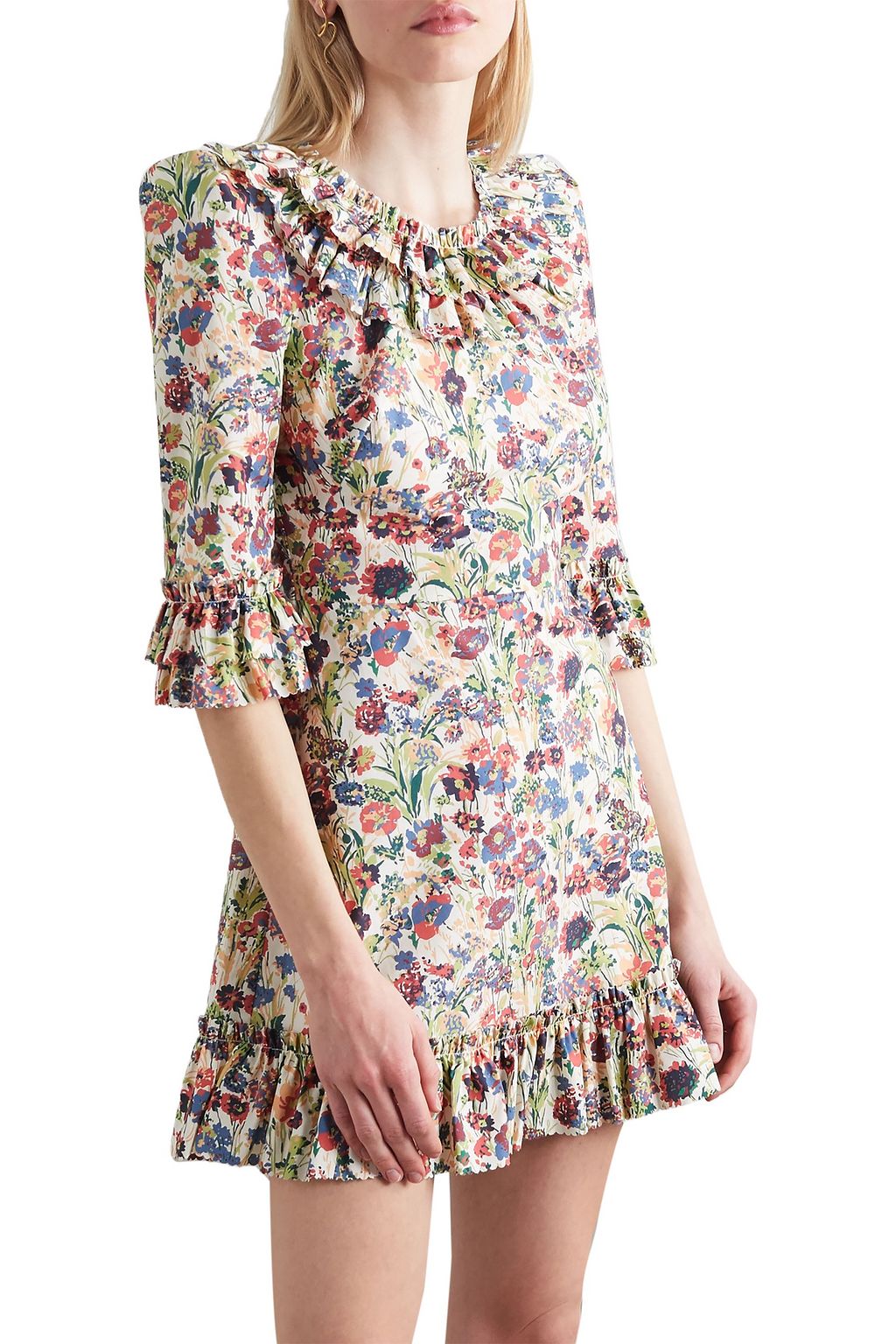 THE VAMPIRE'S WIFE The Gloria ruffled floral-print cotton-poplin mini dress
