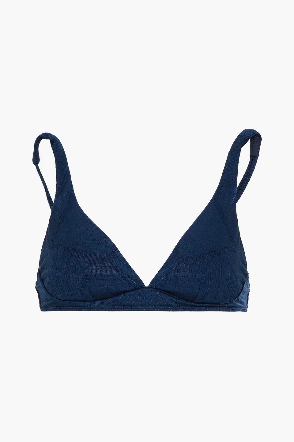 Jets Australia By Jessika Allen Woman Stretch-jacquard Triangle Bikini Top Indigo Size 14