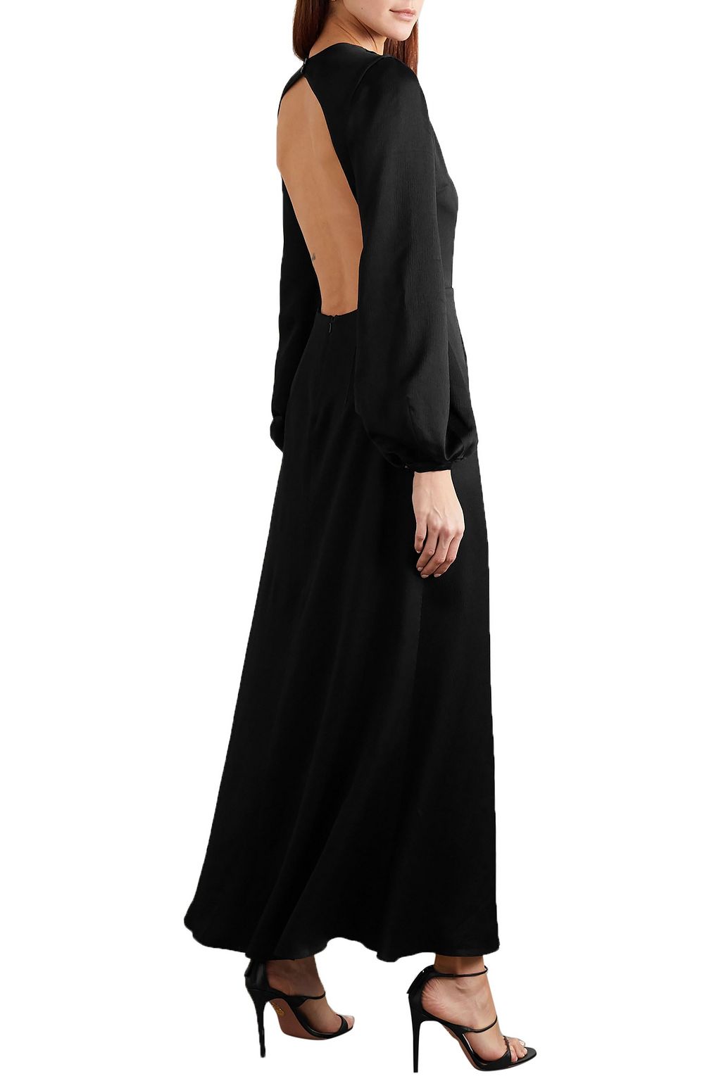 RACIL Open-back crepe de chine maxi dress