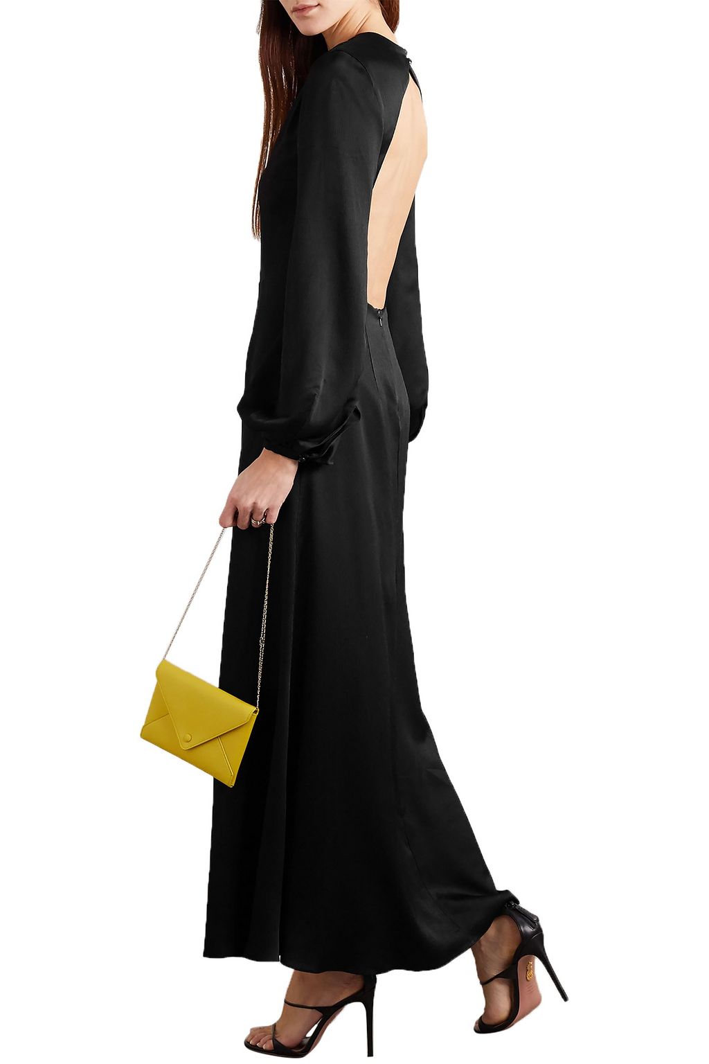 RACIL Open-back crepe de chine maxi dress