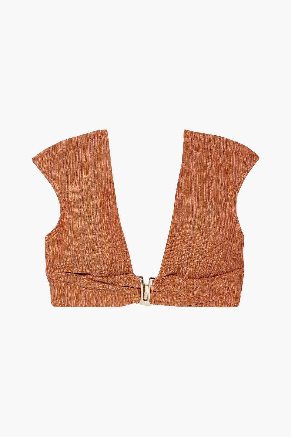 Jets Australia By Jessika Allen Woman Radiance Embellished Crochet-knit Bikini Top Tan Size 12