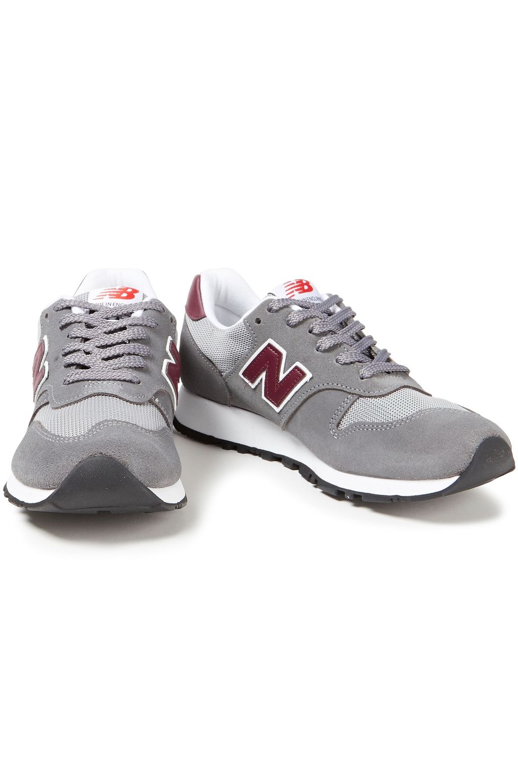 NEW BALANCE Leather-trimmed suede and mesh sneakers