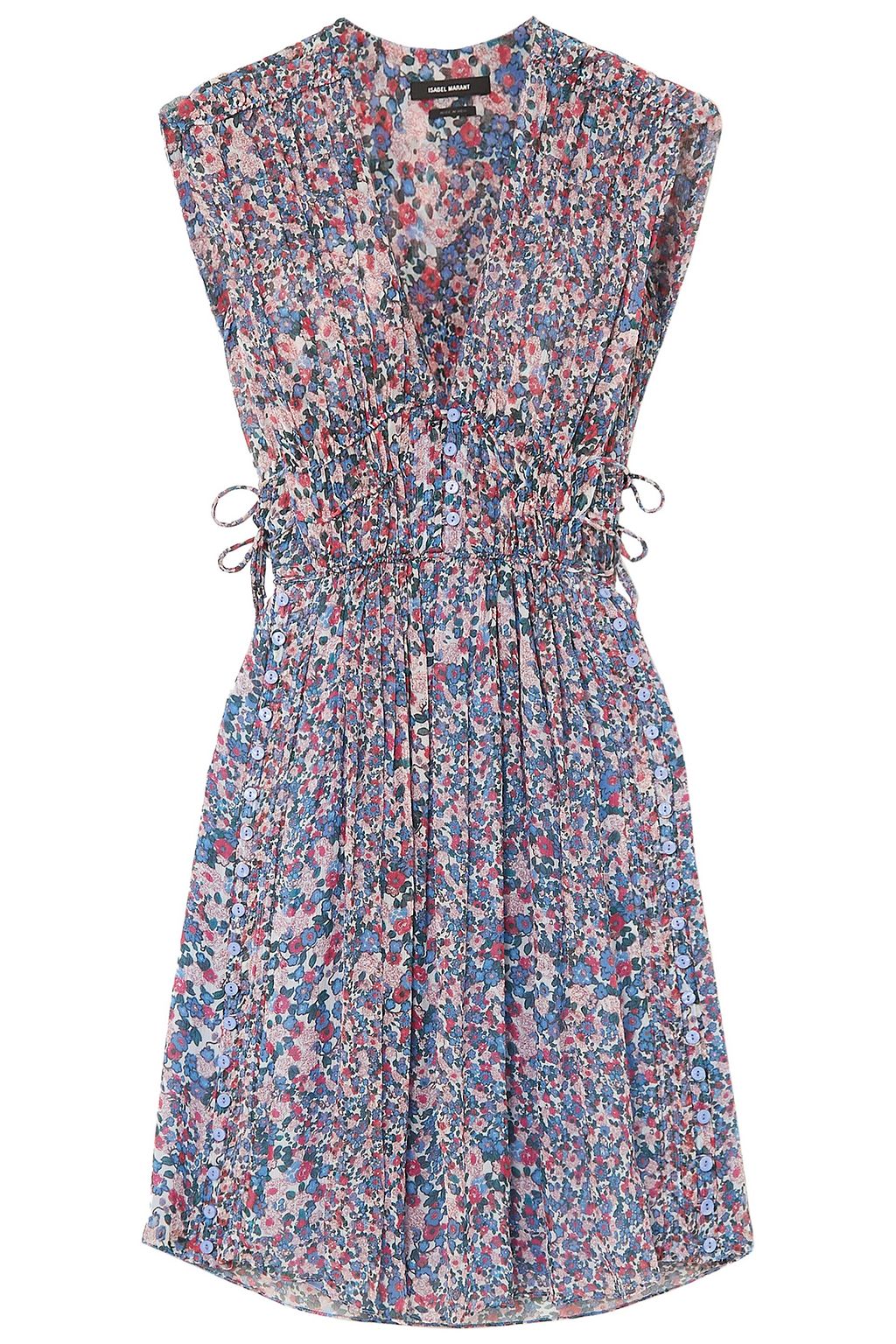 ISABEL MARANT Oaxoli gathered floral-print silk-crepon dress | THE OUTNET