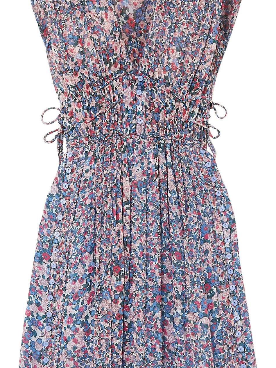 oaxoli gathered floral-print silk-crepon dress