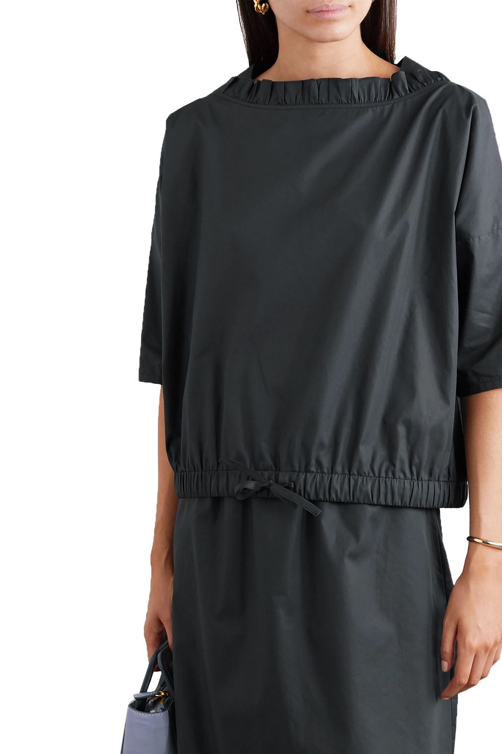ATLANTIQUE ASCOLI Ruffled cotton-poplin blouse