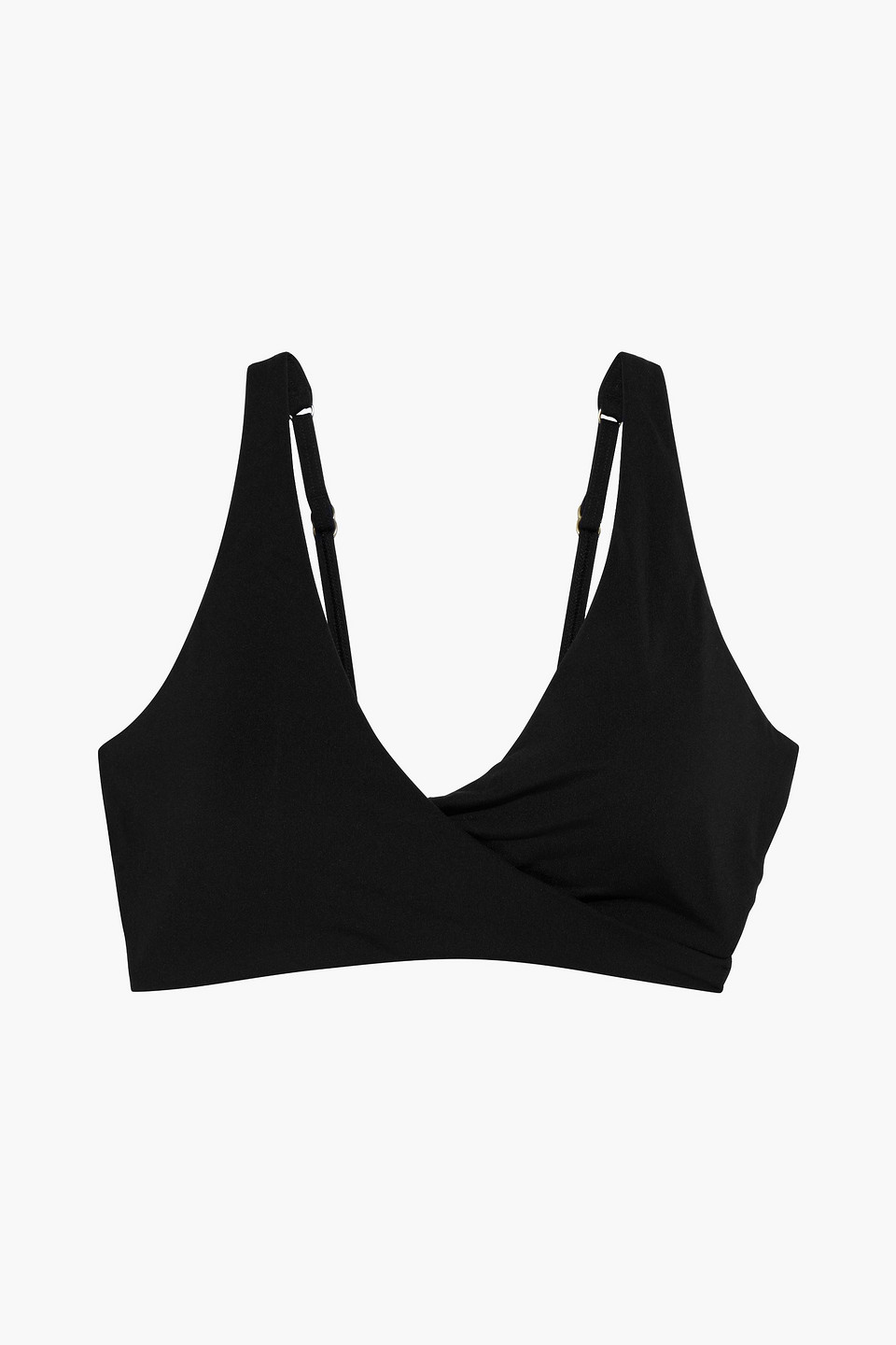 Jets Australia By Jessika Allen Woman Jetset Wrap-effect Bikini Top Black Size 12