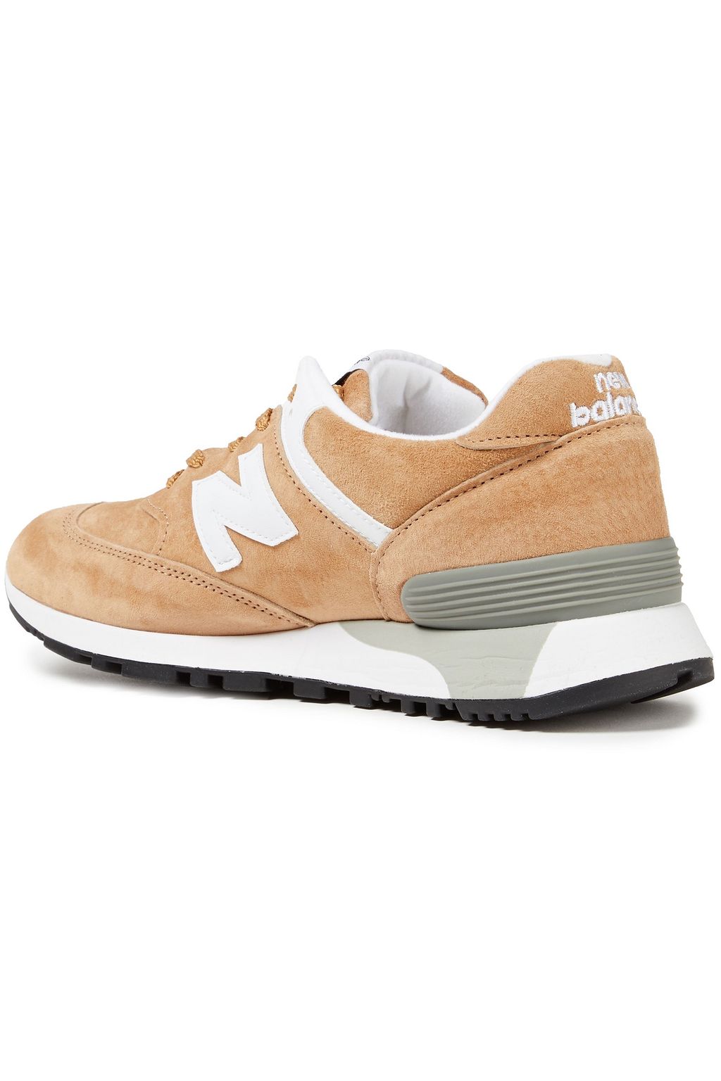 NEW BALANCE Leather-trimmed suede sneakers