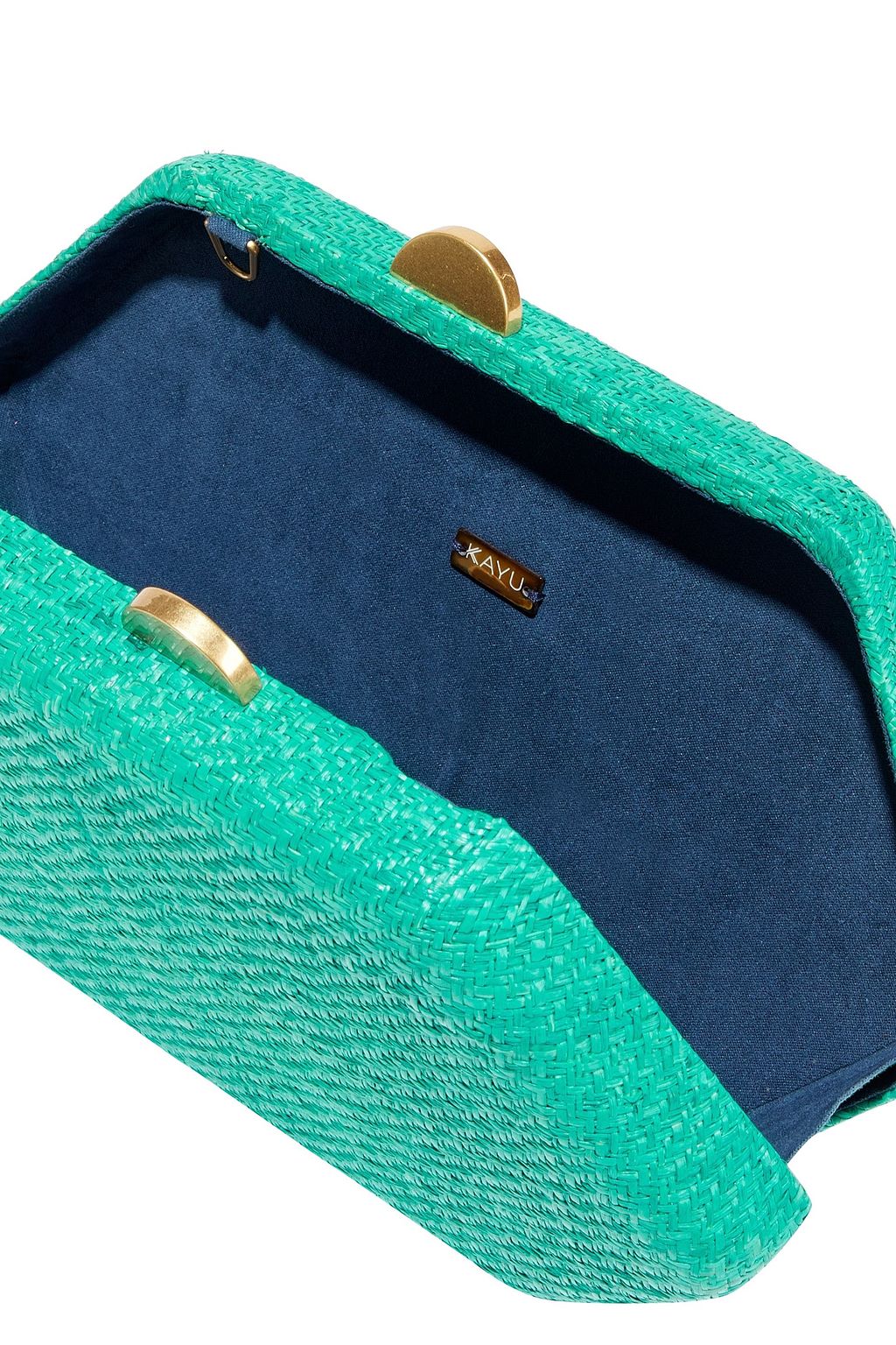 KAYU Arianne woven straw box clutch
