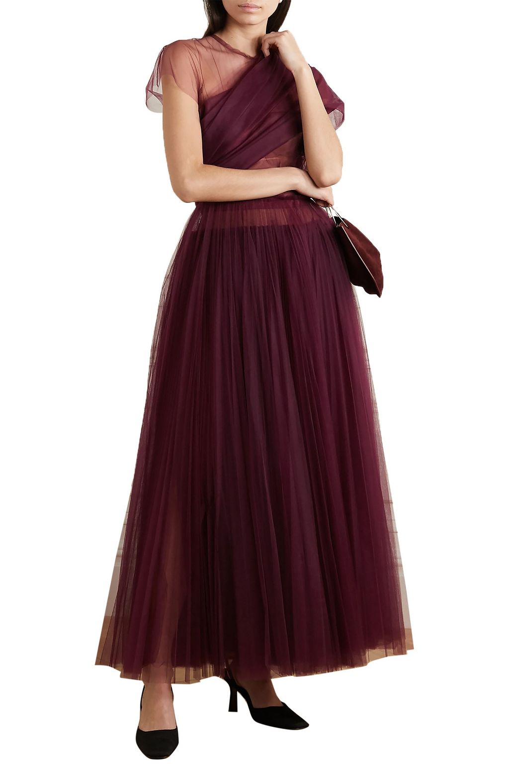 KHAITE Gigi draped tulle gown