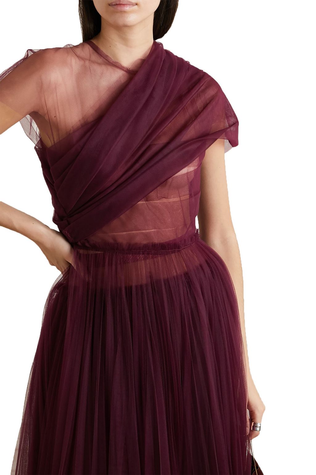 KHAITE Gigi draped tulle gown