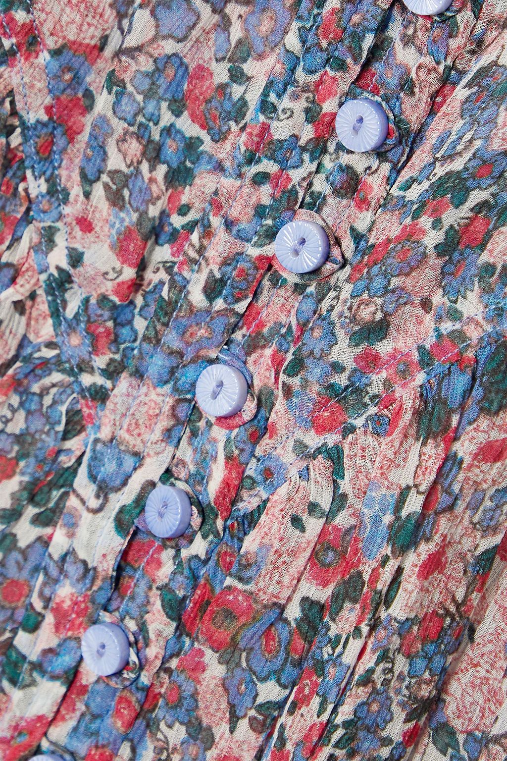 ISABEL MARANT Orionea gathered floral-print silk-crepon blouse