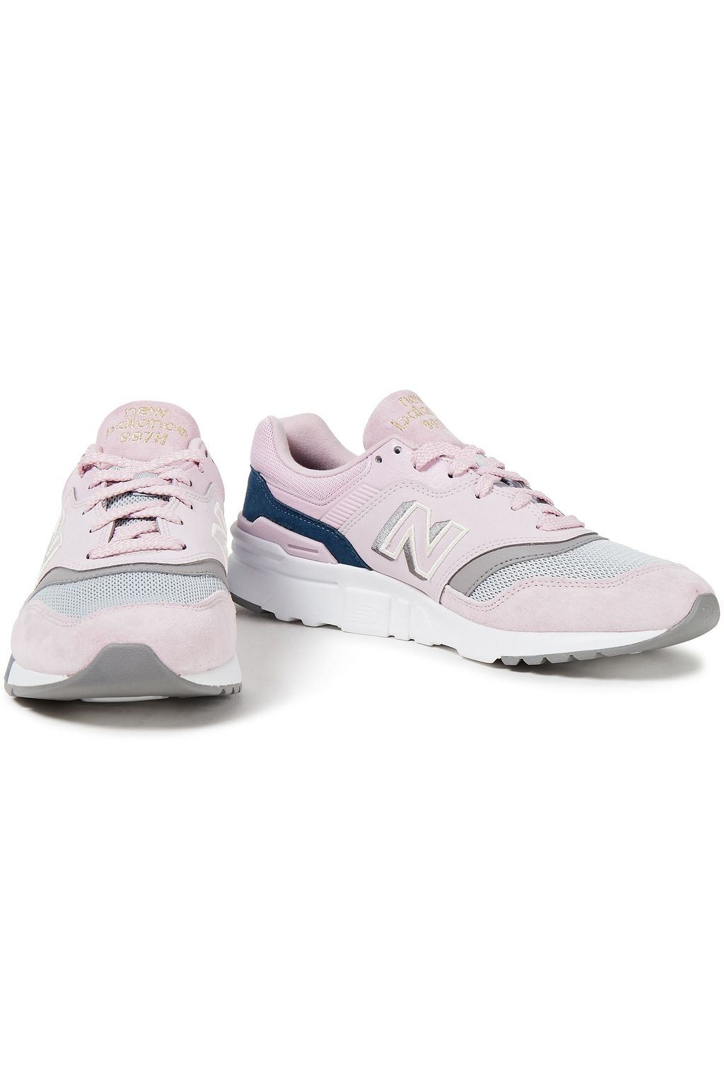 NEW BALANCE Sneakers aus Glatt- und Narbenleder mit Mesh-Besatz