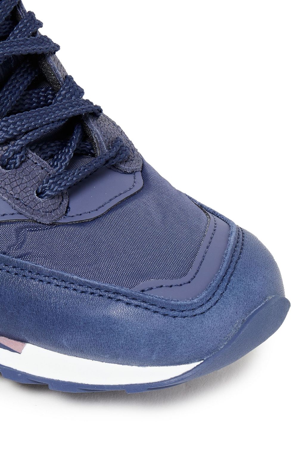 NEW BALANCE Mesh-trimmed pebbled and smooth-leather sneakers