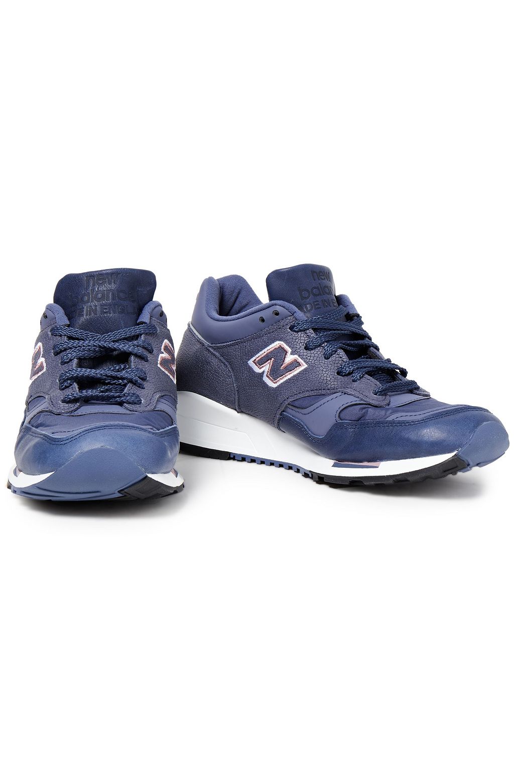 NEW BALANCE Mesh-trimmed pebbled and smooth-leather sneakers