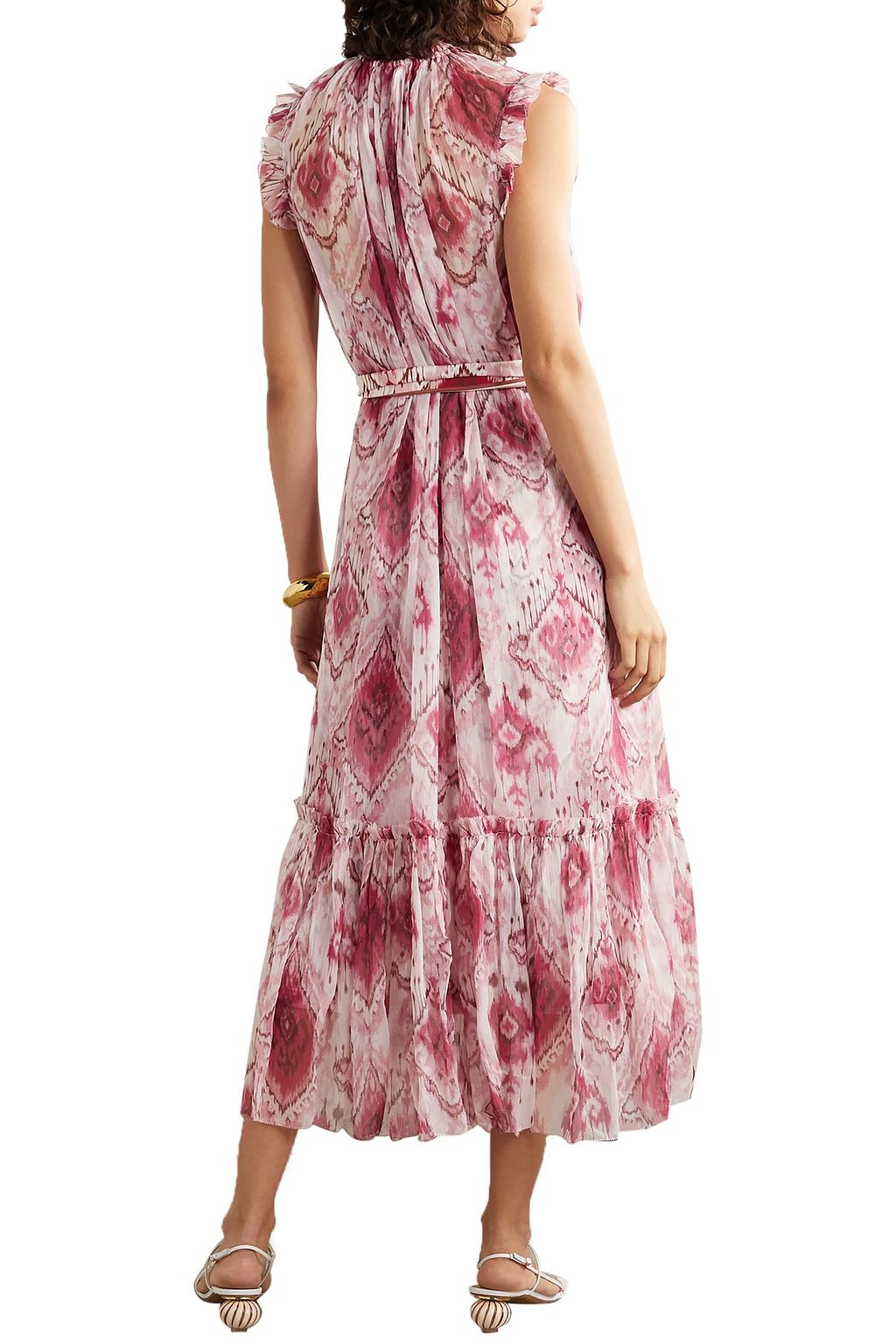 ZIMMERMANN Wavelength belted printed midi dress THE