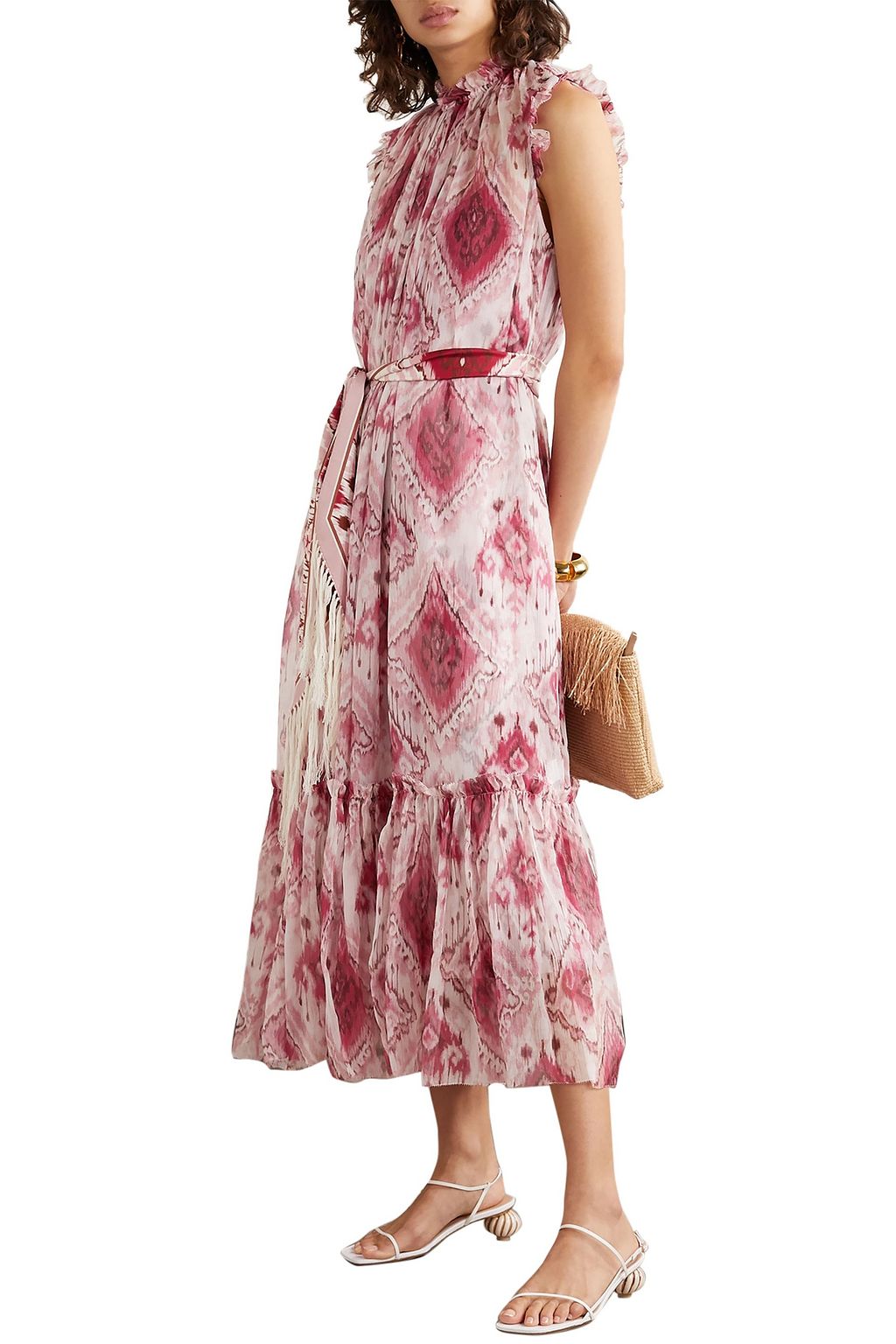 ZIMMERMANN Wavelength belted printed midi dress THE