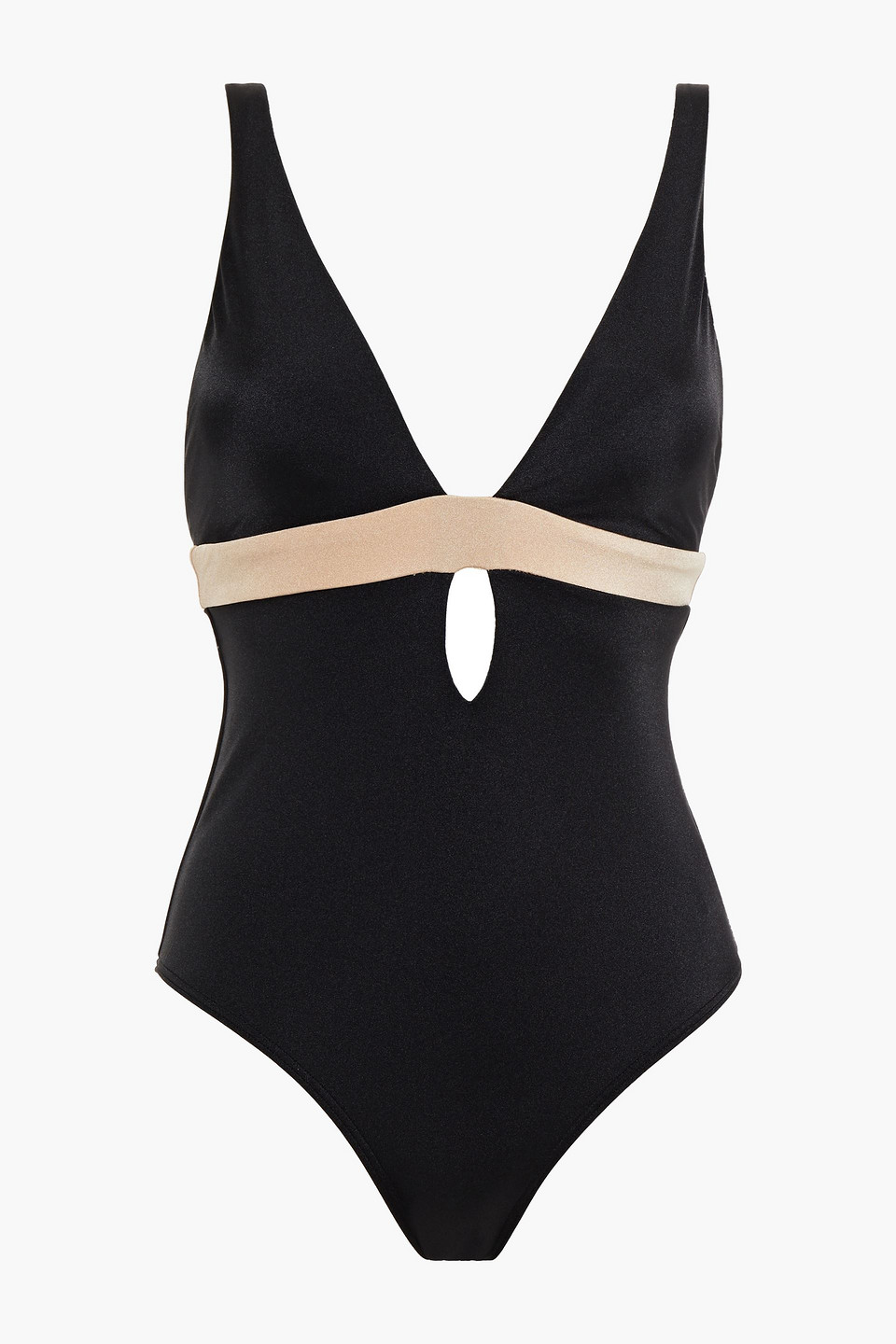 Jets Australia By Jessika Allen Woman Cutout Two-tone Swimsuit Black Size 12