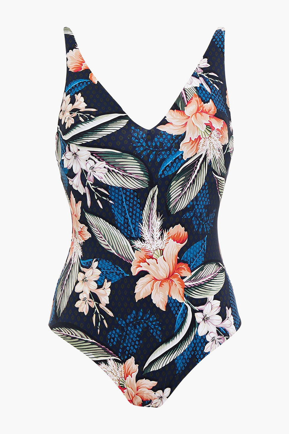 Jets Australia By Jessika Allen Woman Floral-print Swimsuit Navy Size 10
