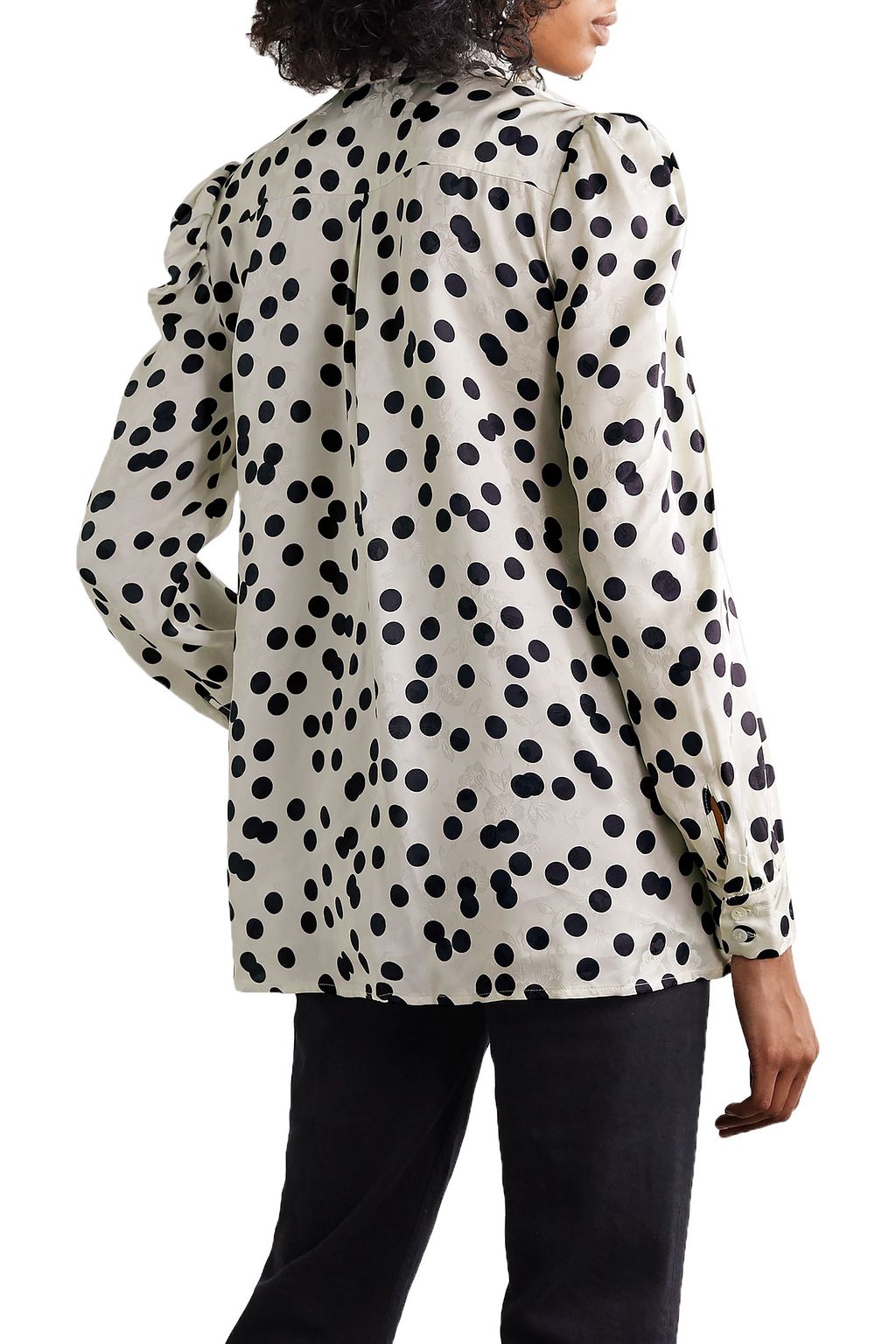 RACIL Solange pussy-bow polka-dot satin-jacquard blouse