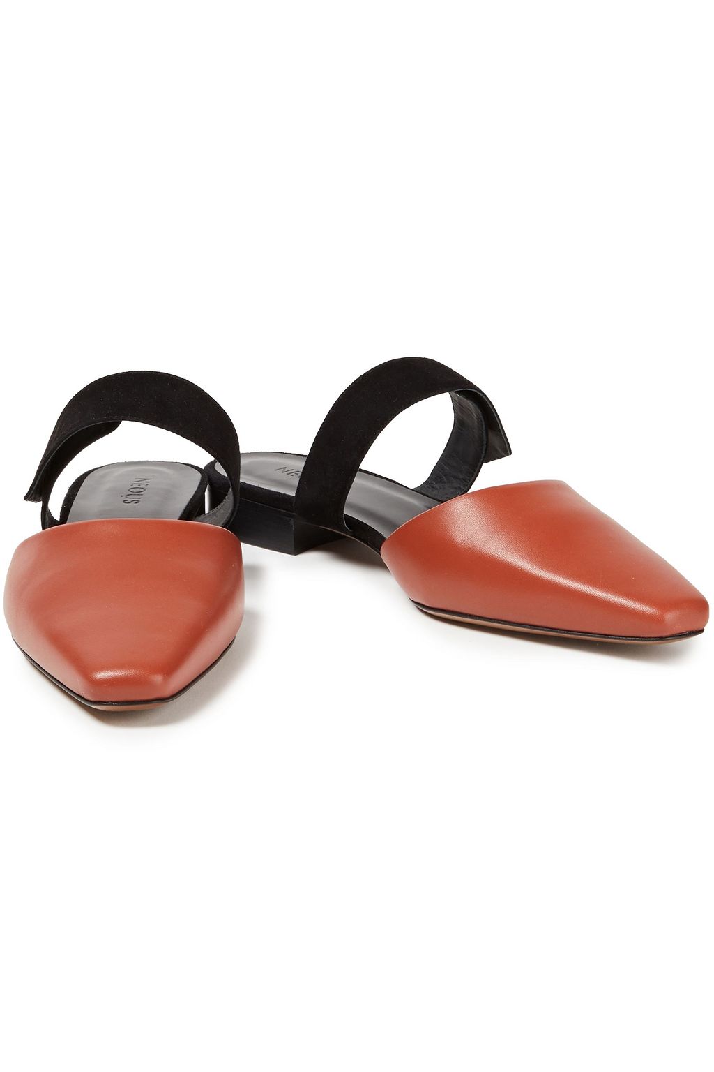 NEOUS Epi leather and suede mules