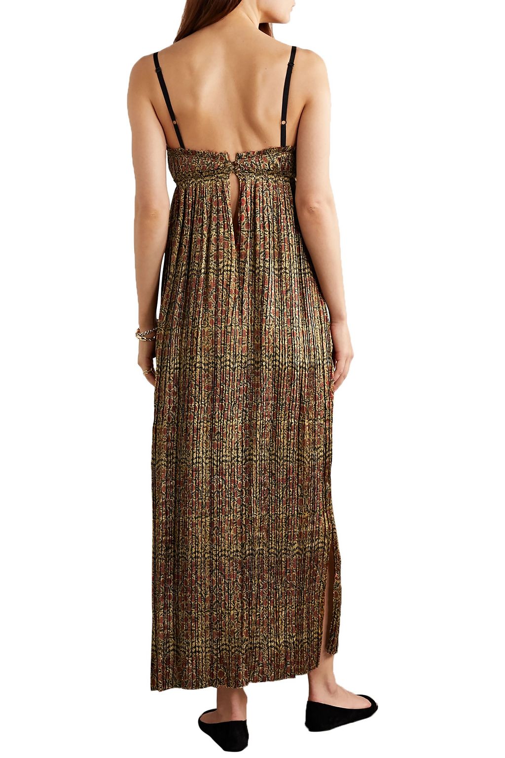 KHAITE Jordyn pleated floral-print twill midi dress