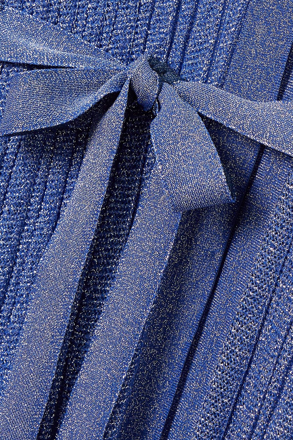 MISSONI Belted metallic ribbed-knit cardigan