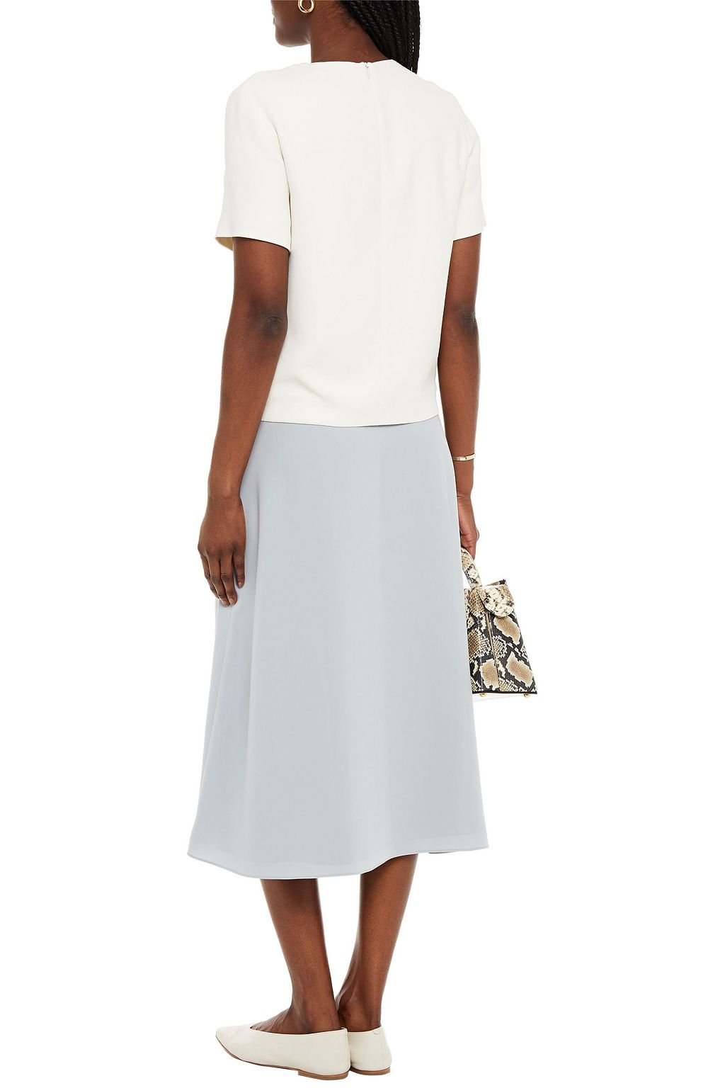 THEORY Stretch-crepe midi skirt