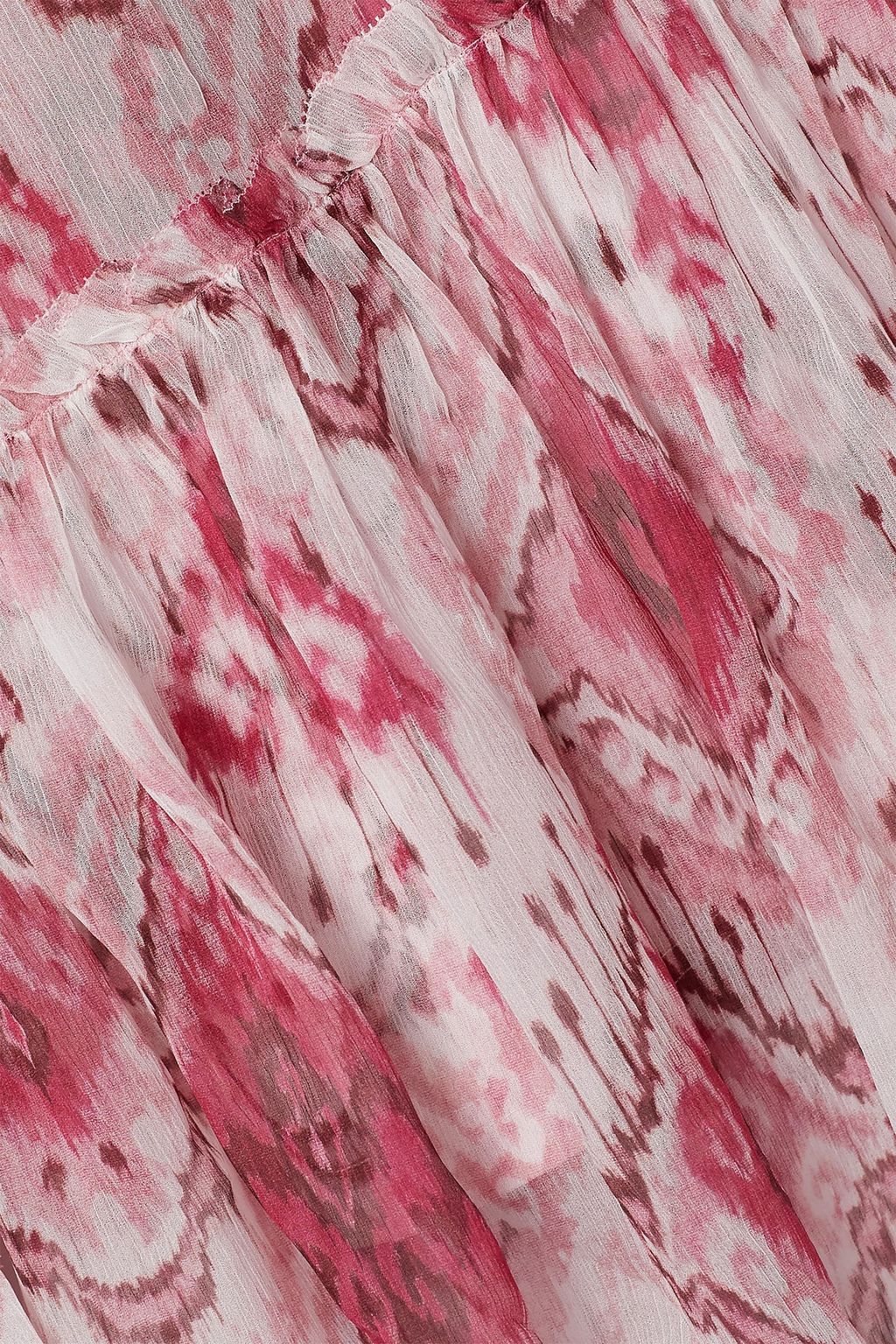 ZIMMERMANN Wavelength asymmetric printed silk-georgette peplum blouse