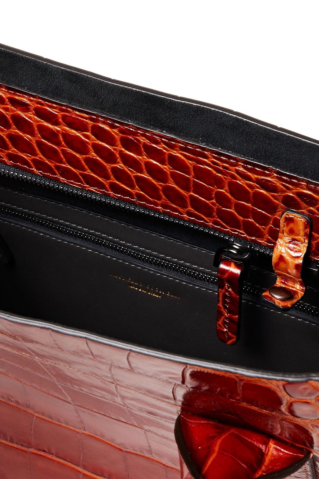 BRUNELLO CUCINELLI Bead-embellished croc-effect leather tote