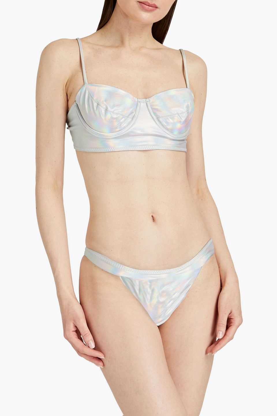  Norma Kamali - Changierendes Bikini-oberteil Mit Bügel - Metallic - L 