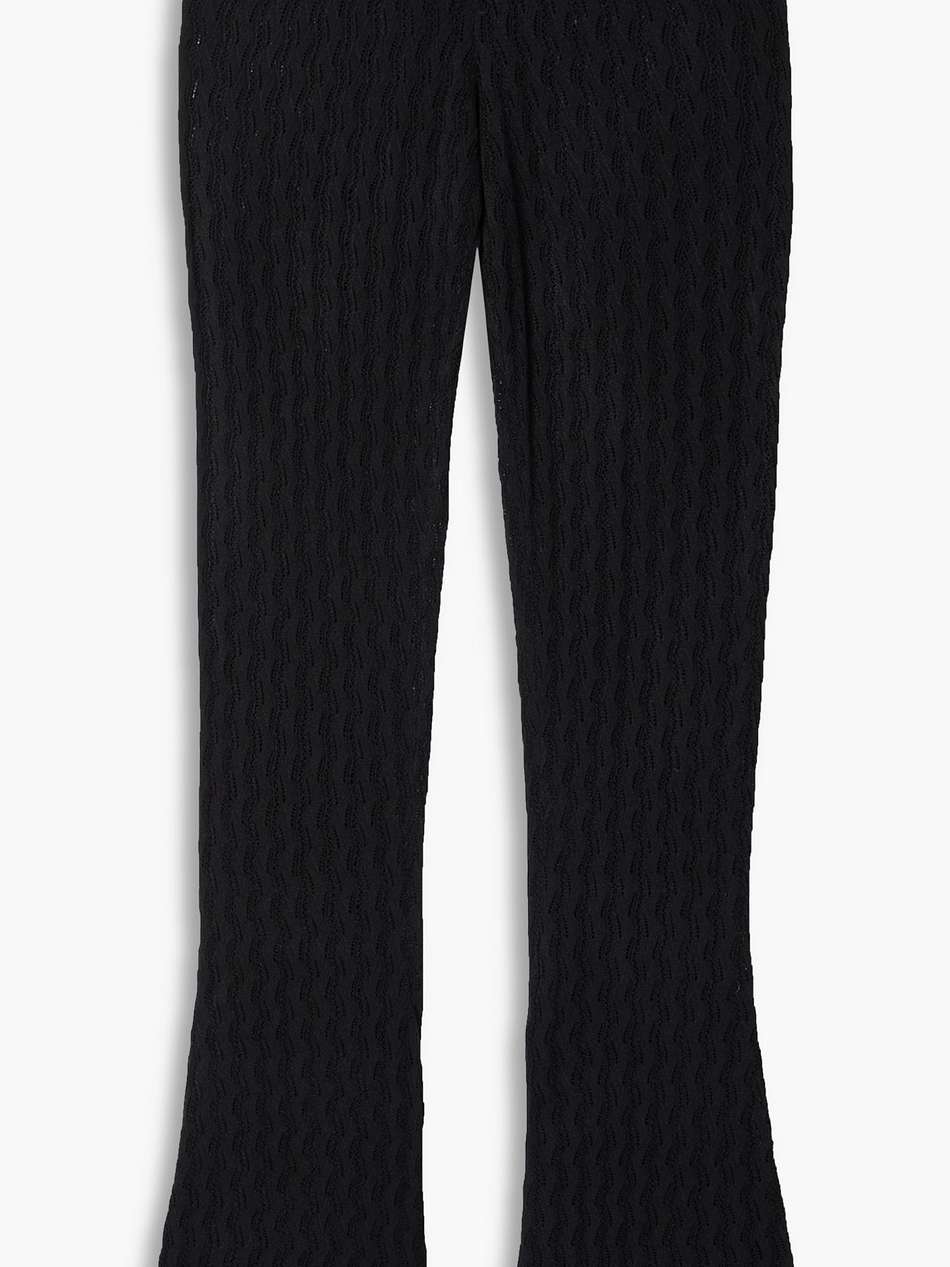 sophia pointelle-knit flared pants