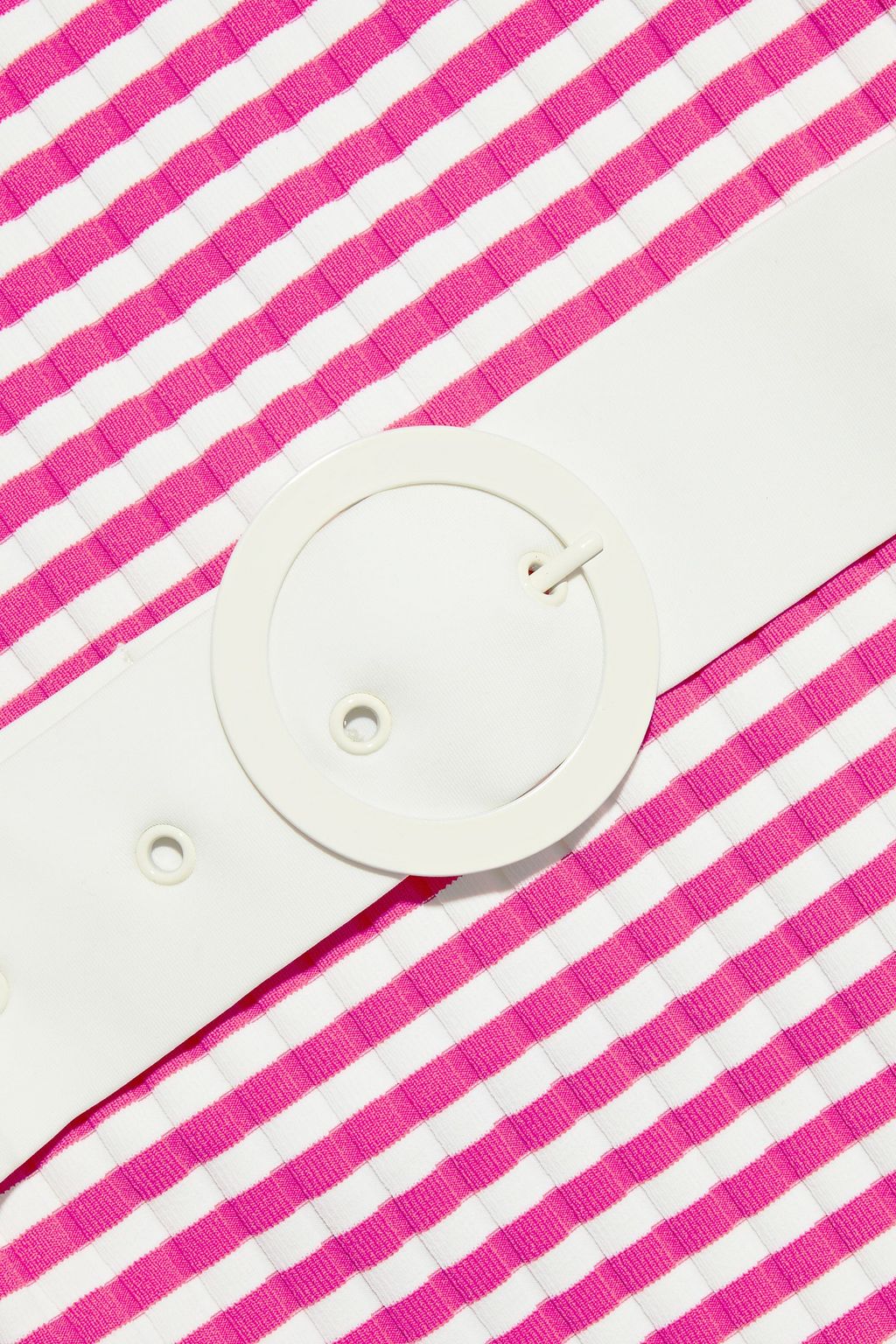SOLID & STRIPED The Nina belted striped ribbed swimsuit