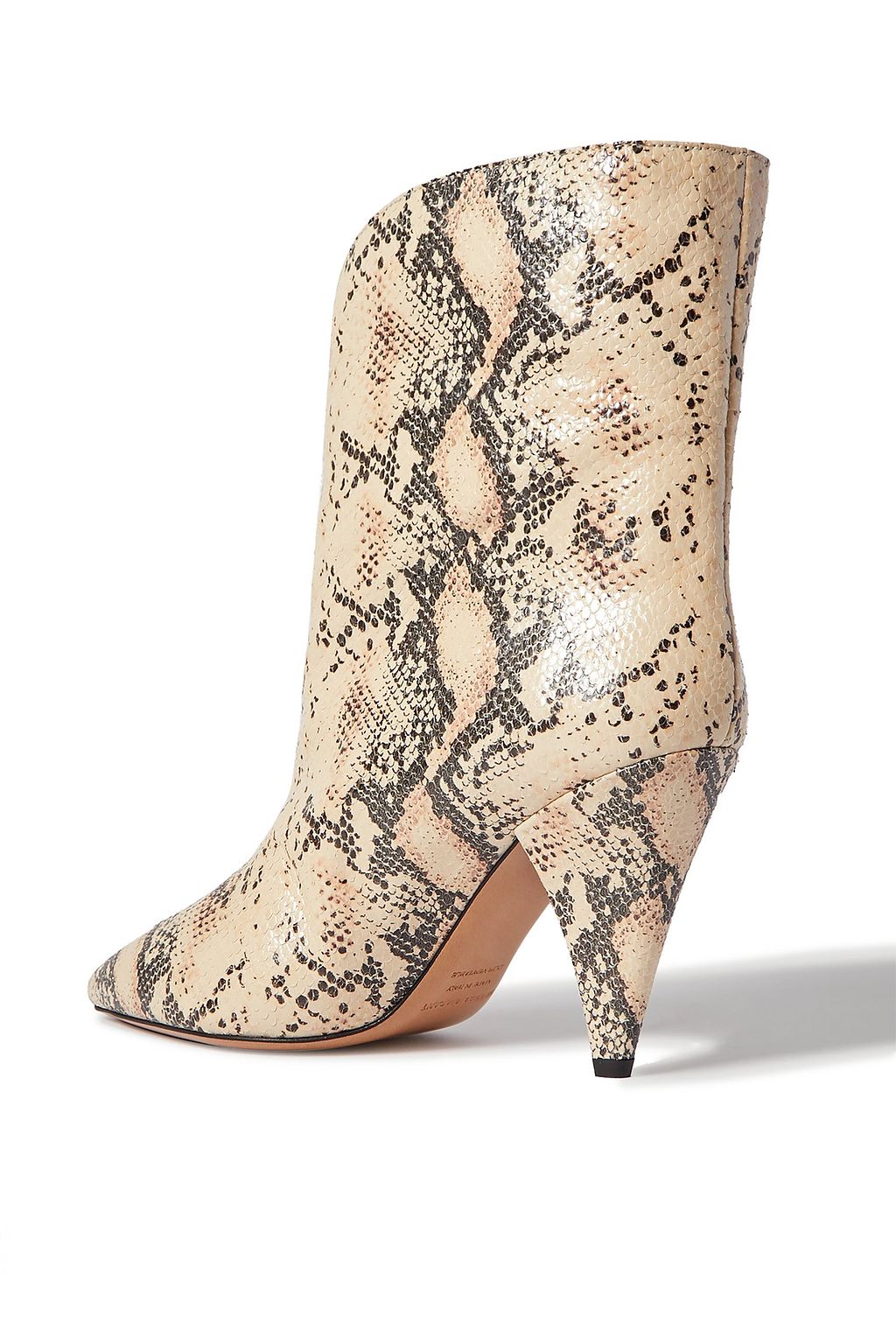 snake leather ankle boots