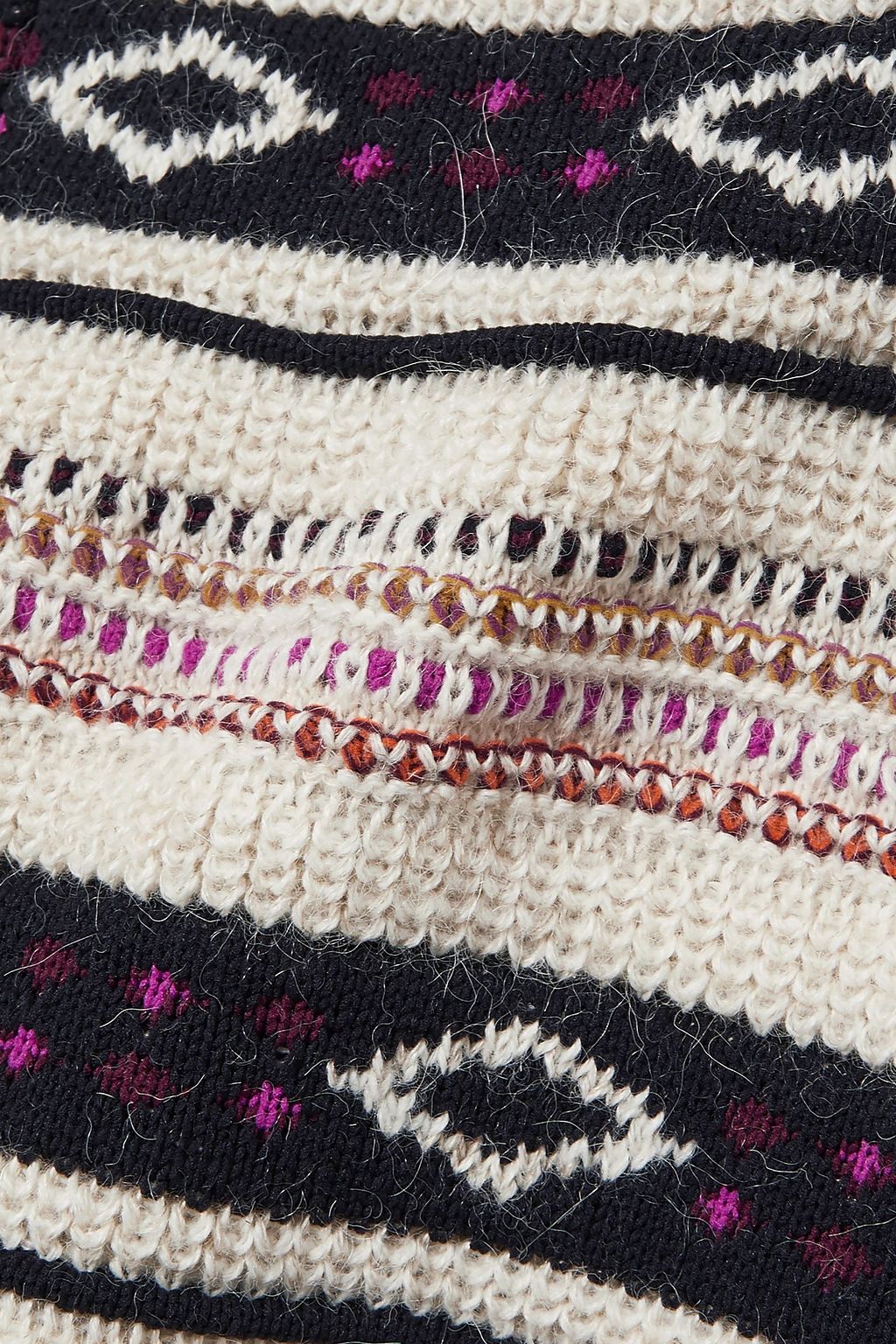 ISABEL MARANT Conelly pointelle-trimmed intarsia-knit turtleneck sweater