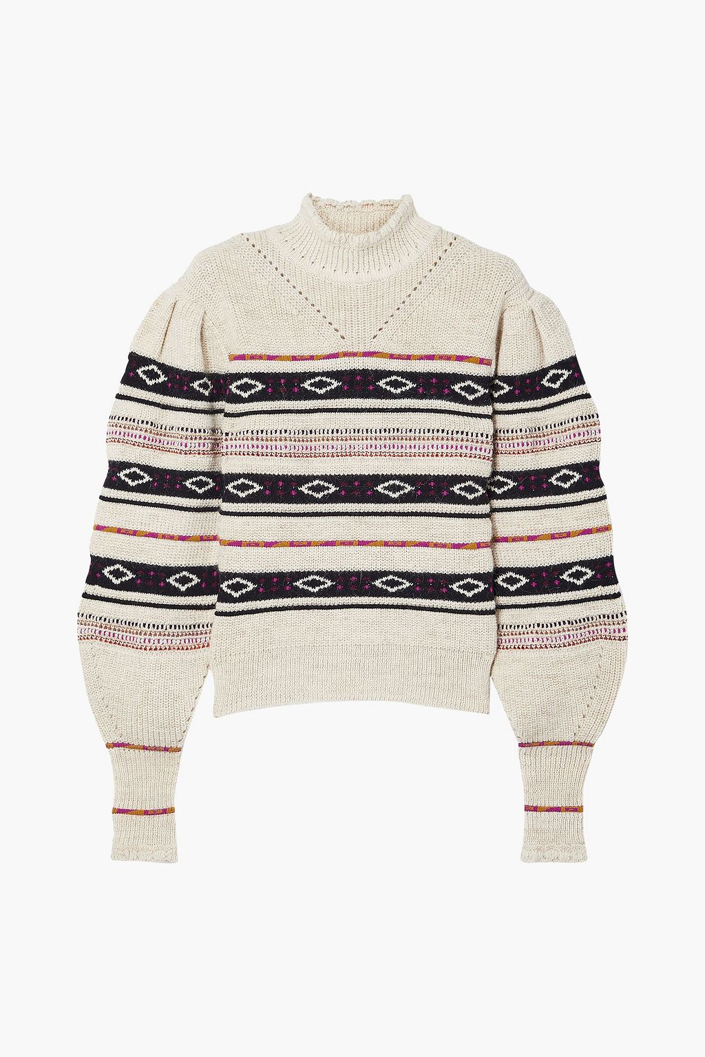 Uoverensstemmelse implicitte karakterisere Ecru Conelly pointelle-trimmed intarsia-knit turtleneck sweater | Sale up  to 70% off | THE OUTNET | ISABEL MARANT | THE OUTNET