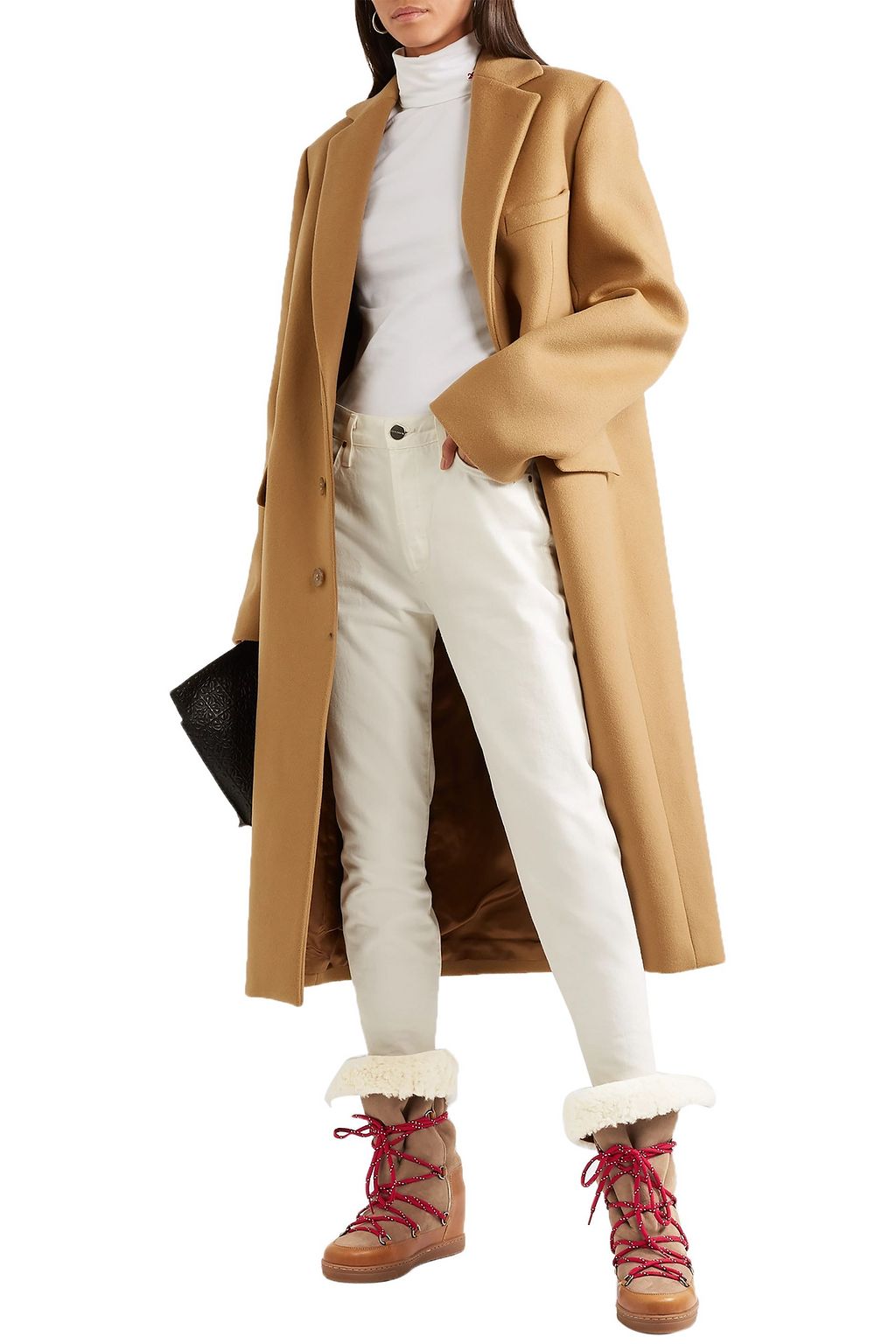 ISABEL MARANT Nowly shearling-lined textured-leather and suede snow boots