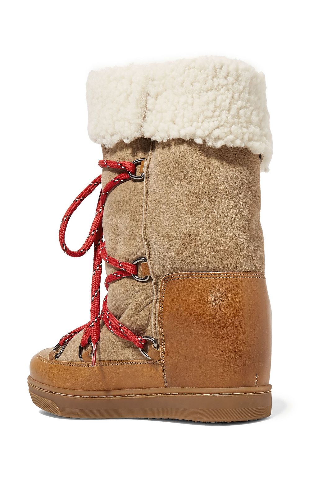 ISABEL MARANT Nowly shearling-lined textured-leather and suede snow boots