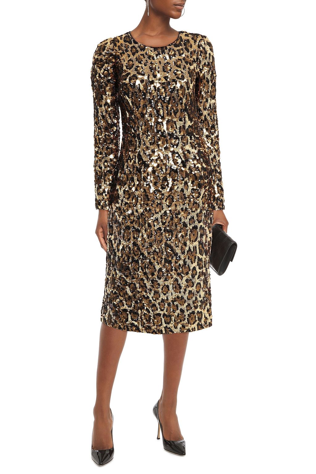dolce and gabbana leopard sequin dress