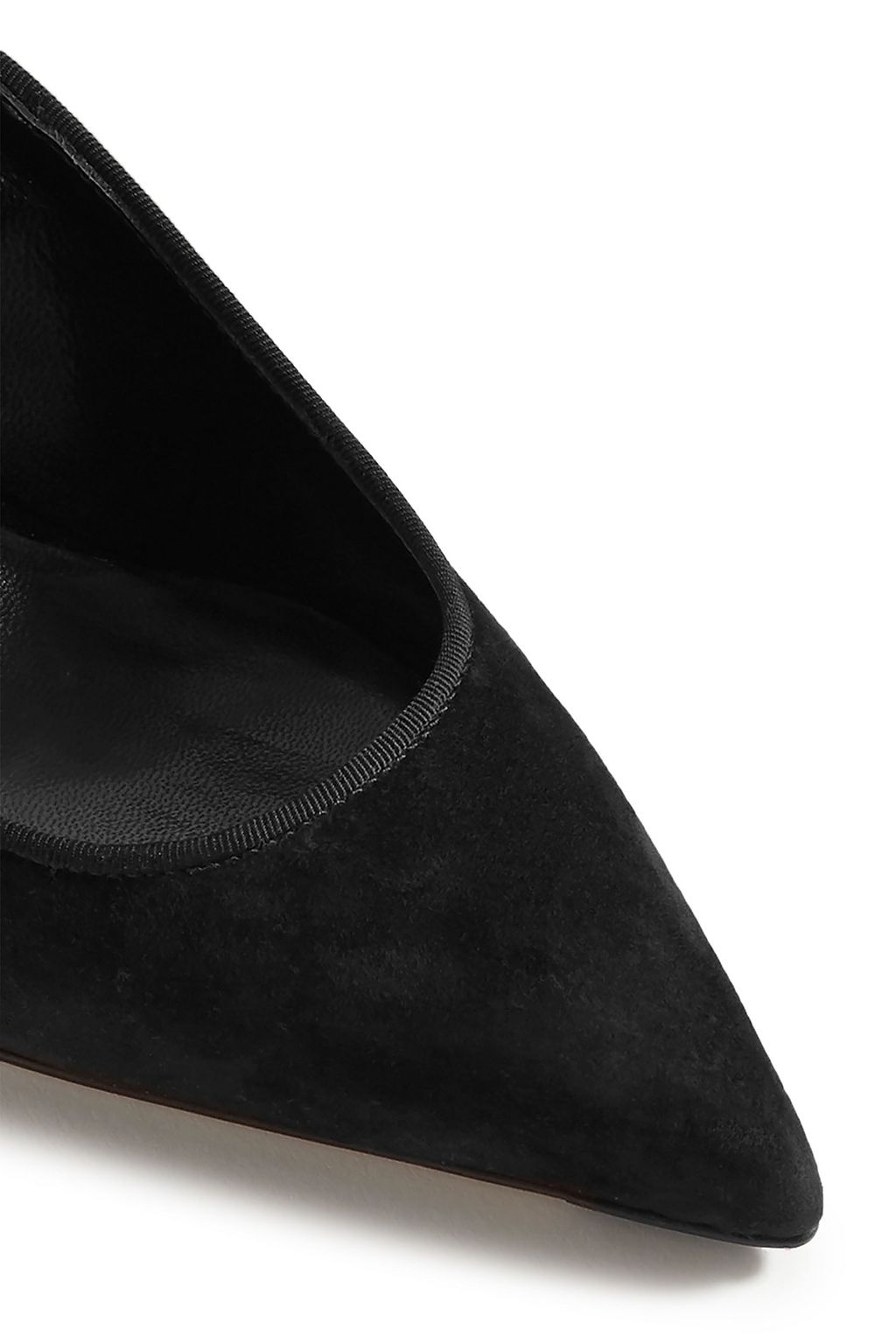 KHAITE Grosgrain-trimmed suede pumps