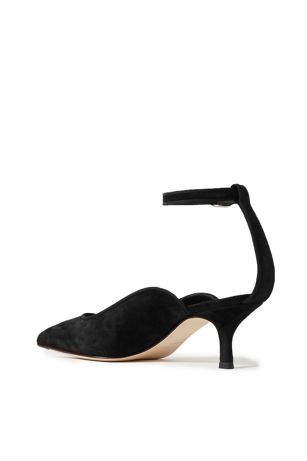 KHAITE Grosgrain-trimmed suede pumps