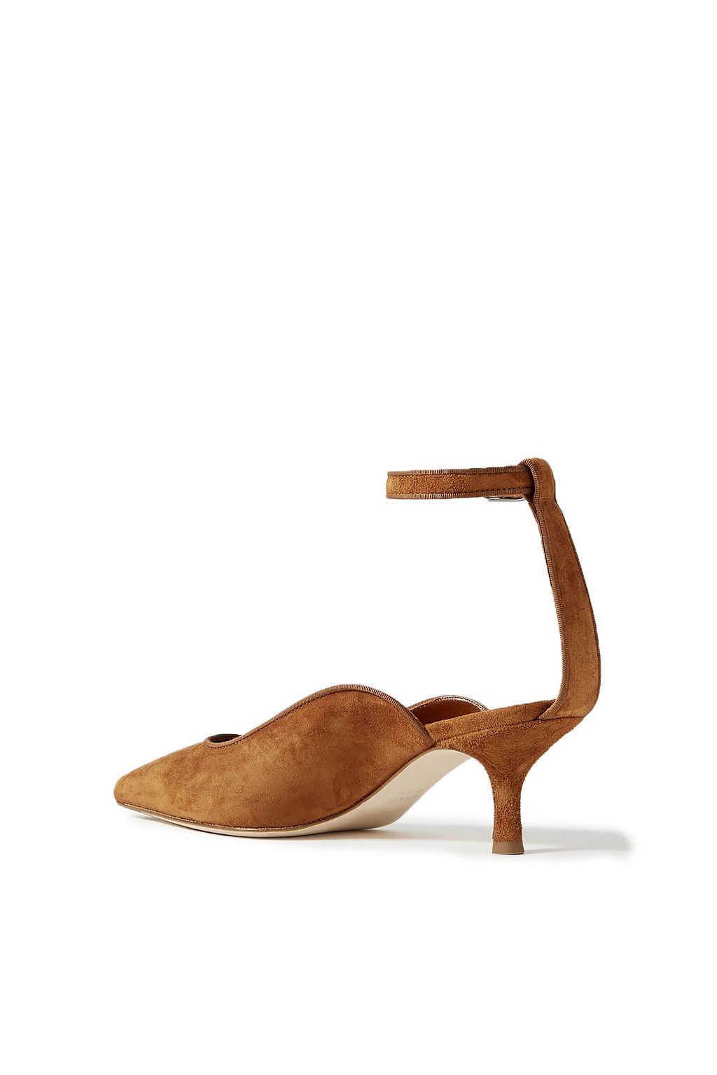 KHAITE Grosgrain-trimmed suede pumps
