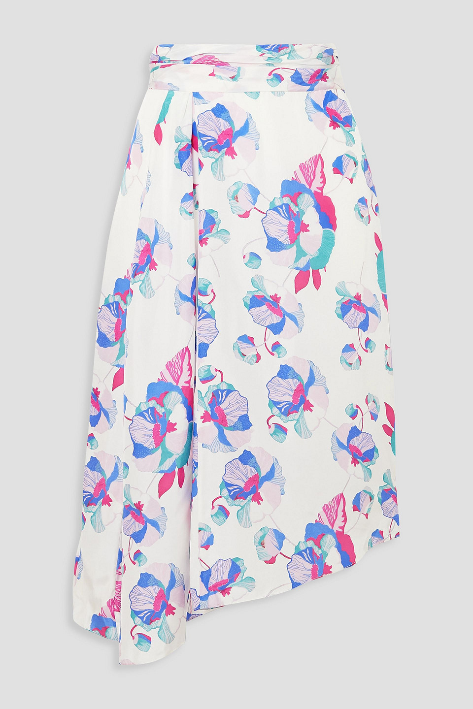 Isabel Marant - Javenia asymmetric floral-print silk midi skirt - White