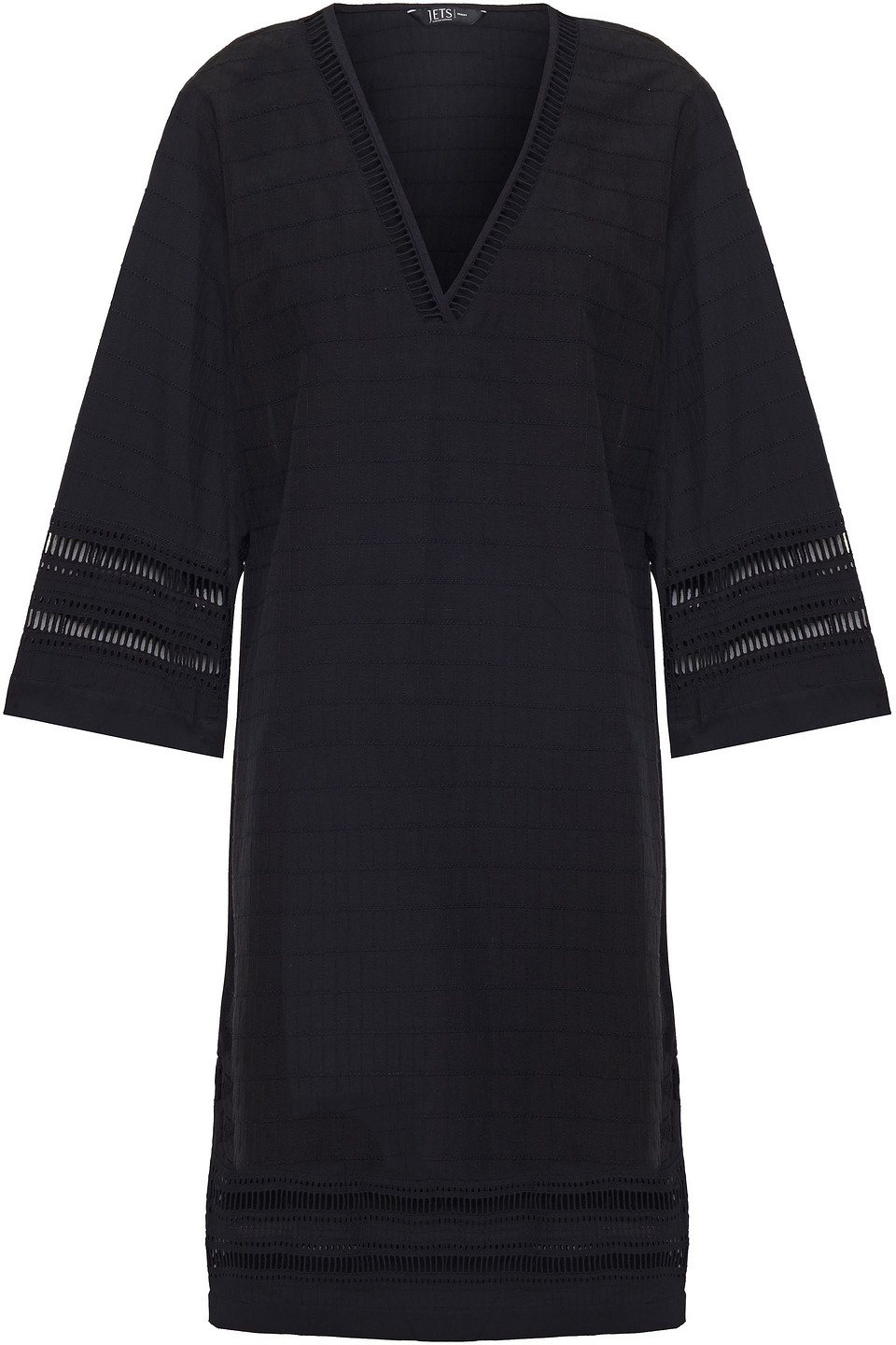 Jets Australia By Jessika Allen Woman Lattice-trimmed Cotton-voile Beach Dress Black Size S